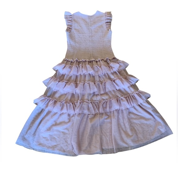 ME + EM Women's Ethereal Tulle Shirred Maxi Dress pink Glinda US Size 10 - Picture 10 of 11